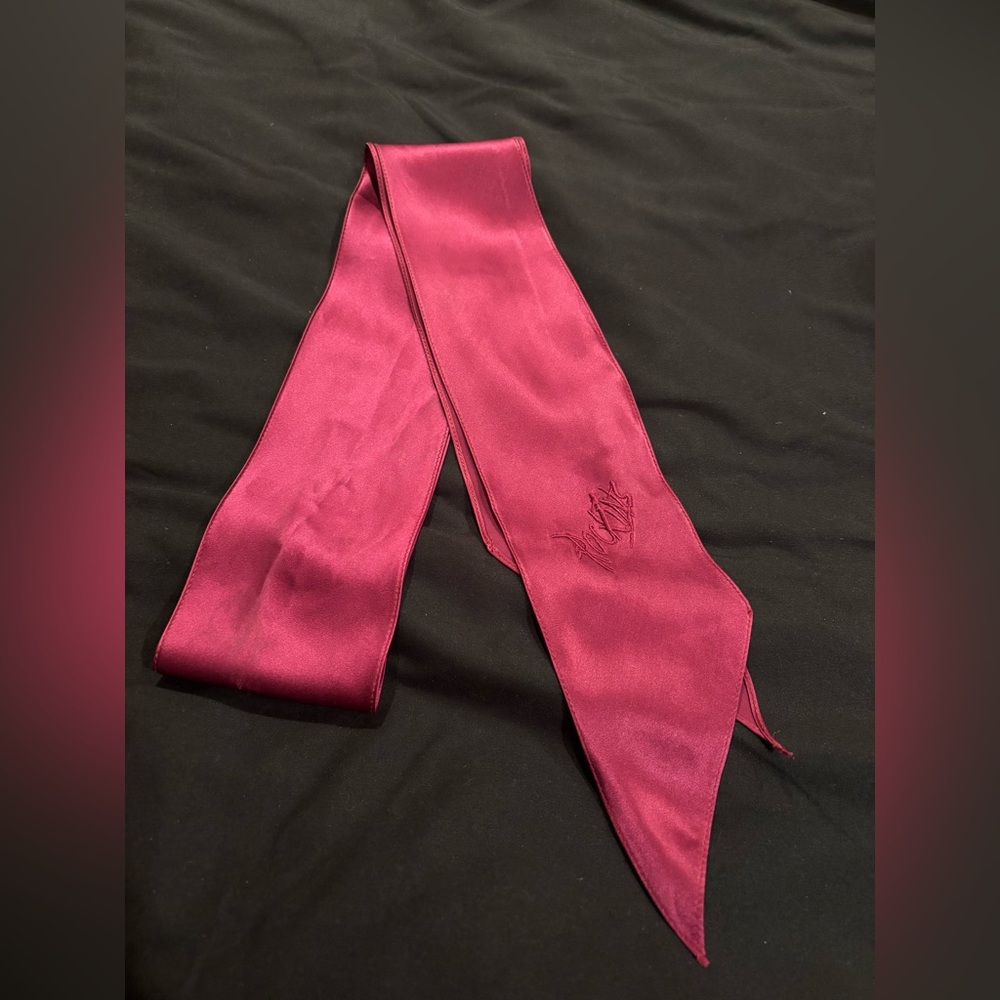 Rockins 💯 Percent Silk Burgundy Skinny Scarf Tie - Women's Accessory